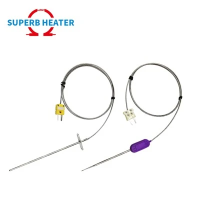 Sensor de temperatura industrial de alta temperatura de acero inoxidable personalizado con conector K Termocouple