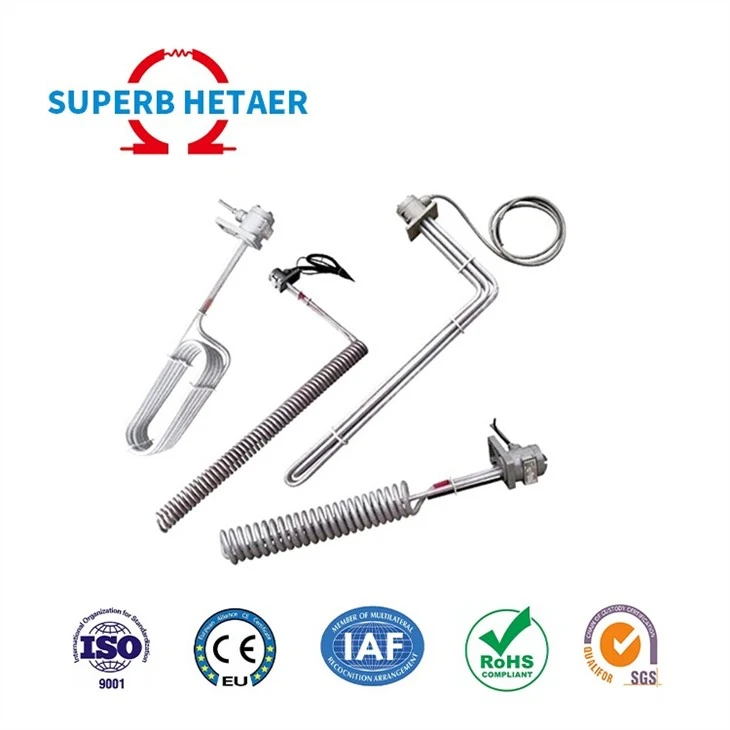 High Purity Three Element L-Shaped Coil Bottom Water PTFE Immersion Heater