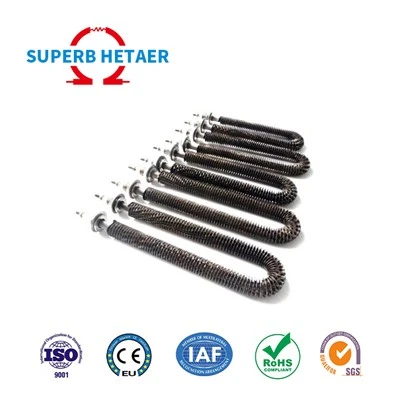 Calentador tubular con aletas de aire industrial para conducto